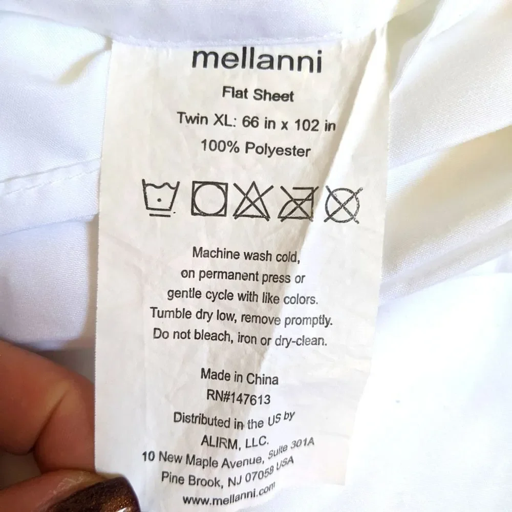 Mellanni white flat sheet, twin XL, polyester microfiber